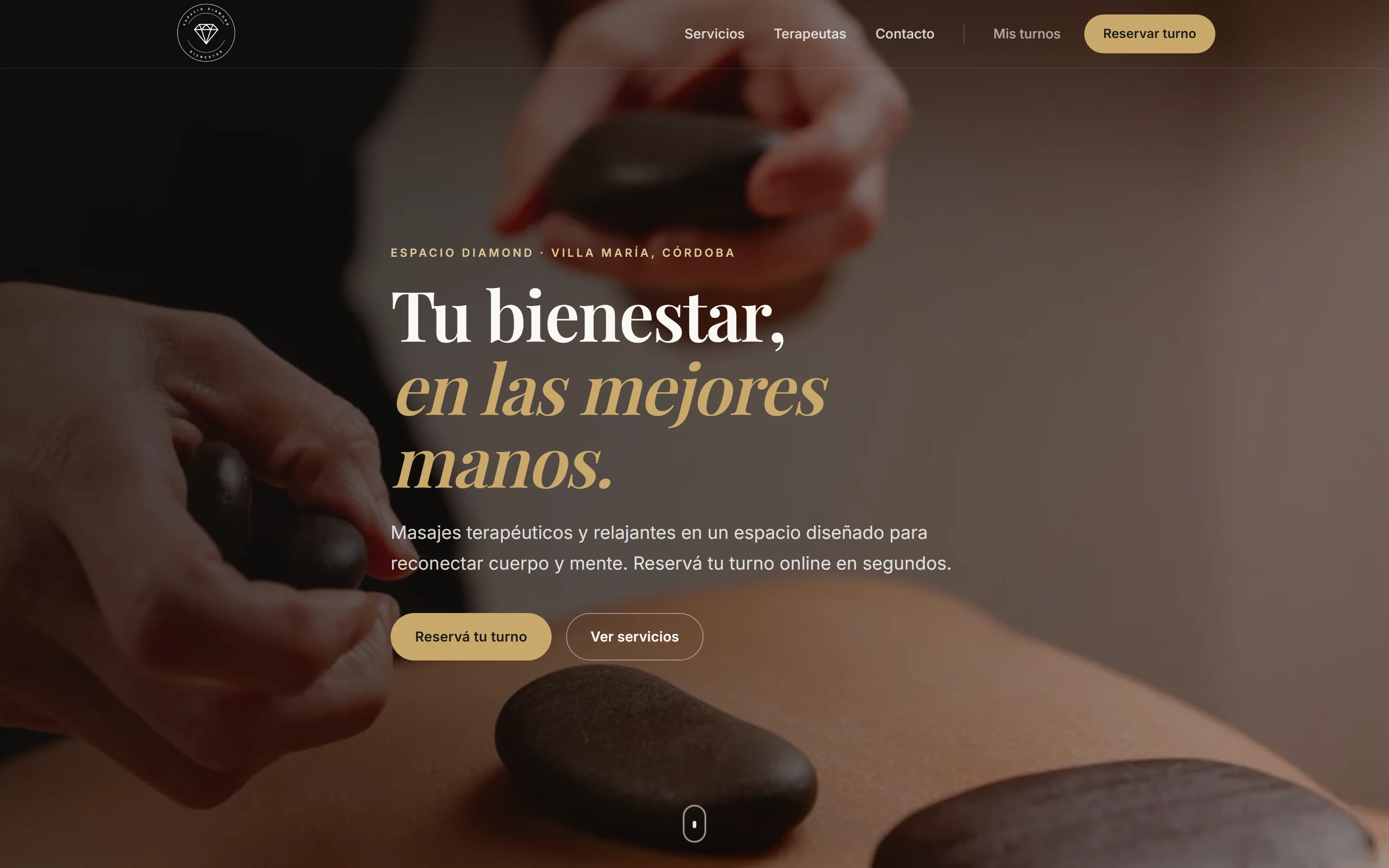 Plataforma web de reservas online desarrollada para Espacio Diamond